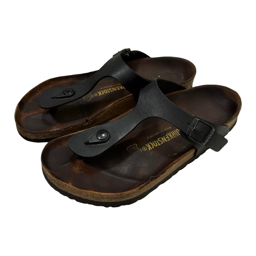 Birkenstock Gizeh Black Leather Thong Sandals EU 40 US Woman’s 9 - 9.5